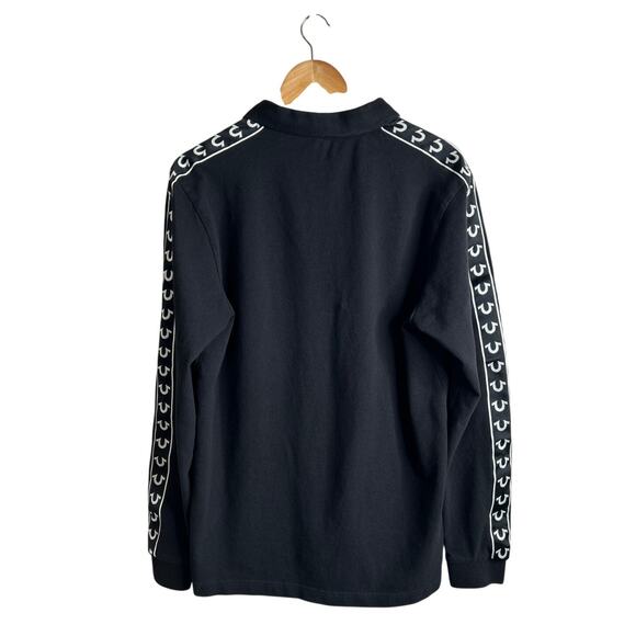 True Religion Damask Long Sleeve Polo Men's Size Large Preppy Casual - Picture 3 of 7